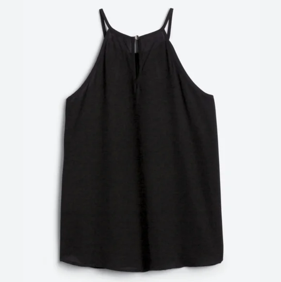 PAPERMOON, Walita, Cutout Detail V-Neck, Sleeveless Black Tank Blouse, XL - Picture 7 of 7